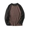 Men Patchwork Sweatshirt Oversized Pullovers Round Neck Classic Autumn Winter Soft Warm Loose Casual Top Streetwear