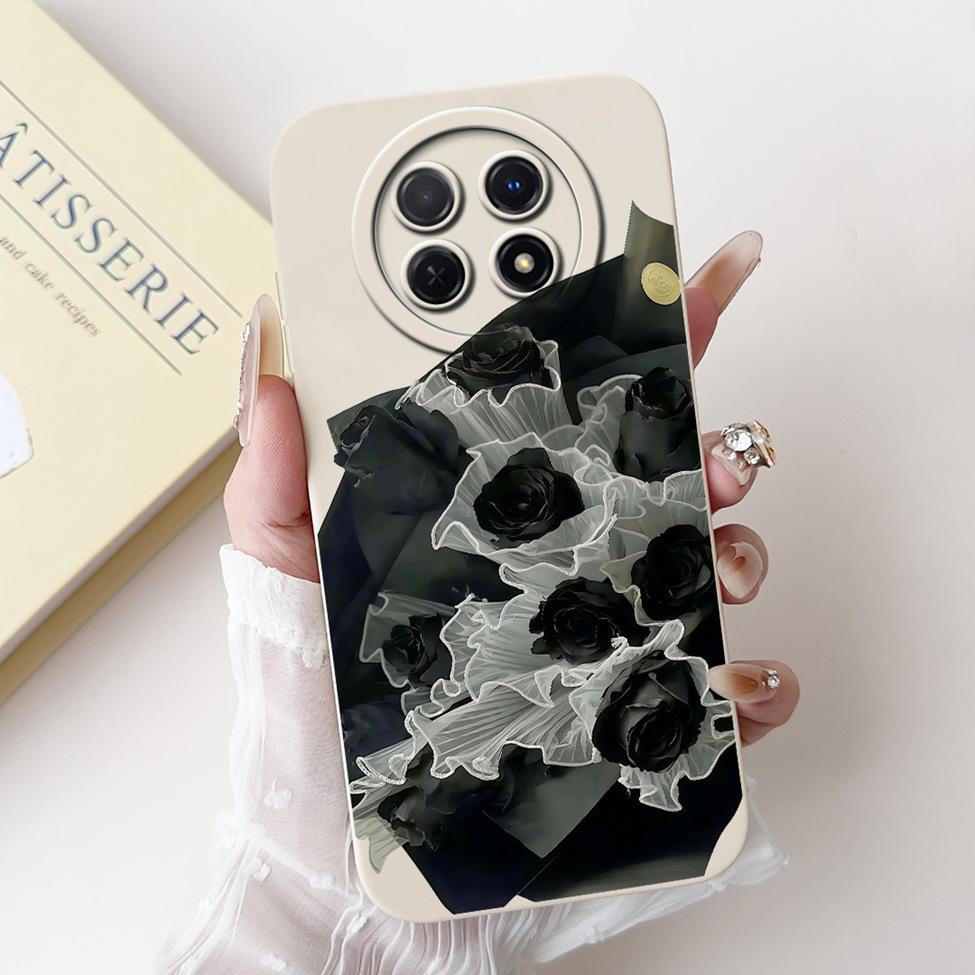 For Realme 12 5G Case For Realme 12X 5G Cover RMX3998 Luxury Fashion Flowers Kawaii Girl Cute Cat Shockproof Phone Case Funda