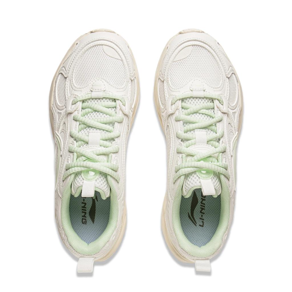 Li Ning Meteor 2K Classic Fashion Versatile Retro Comfortable Non-Slip Wear-Resistant Breathable Low-Top Dad Shoes Women Sneaker Cloud-White AGCV114-1