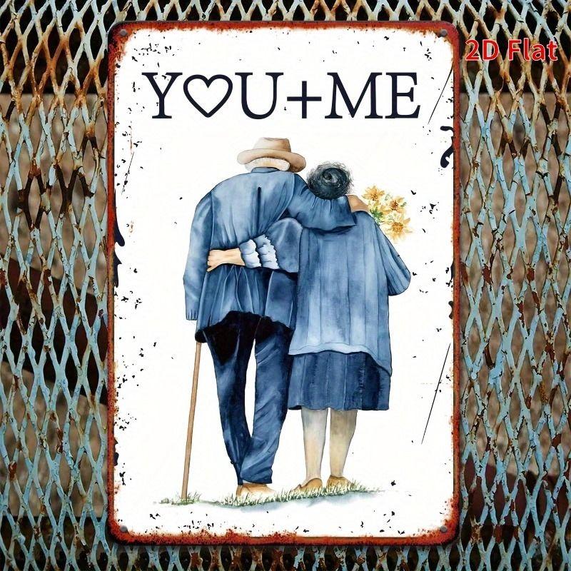 Valentine's Day Retro Metal Decorative Painting for Couples Bedroom Living Room Cafe Bar Restaurant