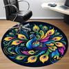 1pc Peacock Feathers Office Round Area Rug, Under Office Chairs Bedroom Living Room Home Decor, Room Deco, Available in Various Sizes
