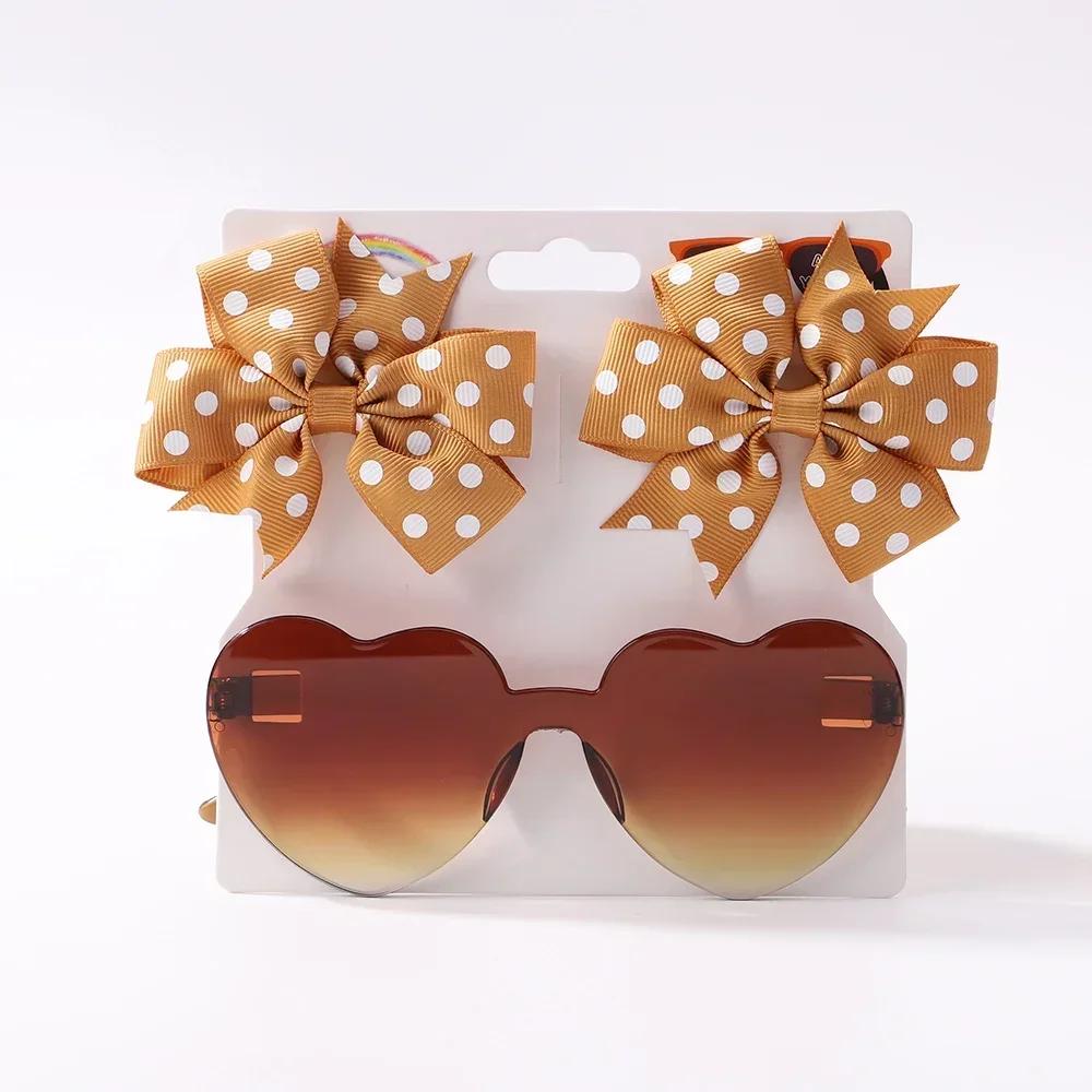 Bellissima Fermaglio per Capelli Farfalla Scintillante Set Accessori per Capelli Occhiali Moda Pois Set di Fermagli per Capelli per Bambini Occhiali Amore Copricapo per Ragazze
