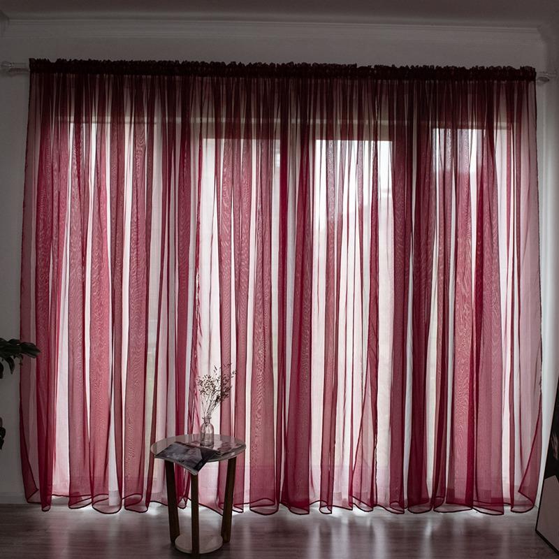 Hjemmevinduesmyggevægsgardin Tyl Flerfarvet Gennemsigtige Gardiner til Stue Hotel Skønhedssalon Vinduesafskærmning Dekoration