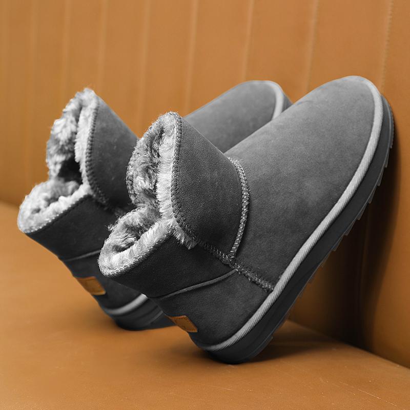 Chaussures d'hiver pour couple grande taille à la mode, légères, épaisses et chaudes avec peluche, en coton haut de gamme et bottes de neige 36-45