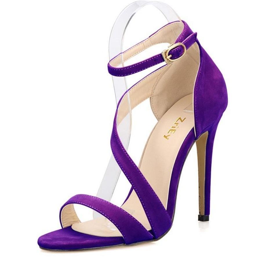 Women 's Fashion Summer Sexy Wrap Around High Heel Velvet Shoes Sandals Women Wedding Shoes