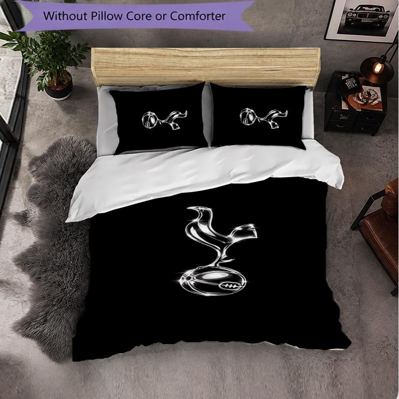 Juego de Ropa de Cama de 3 Piezas Tottenham Hotspur Suave Juego de Funda Nórdica con Fundas de Almohada Juego de Decoración de Dormitorio Impreso para el Hogar