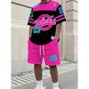 Short Sleeved T-shirt+shorts Two-piece Sports American Retro Set