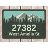 Personalized Metal House Number Sign Mountain Forest Address Plaque Custom Home Decor