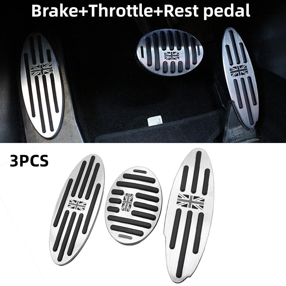 3PCS For MINI Cooper S JCW Countryman F60 R60 R55 R61 F54 F55 F56 F57 Car Footrest Pedal Stickers Decorations Accessories