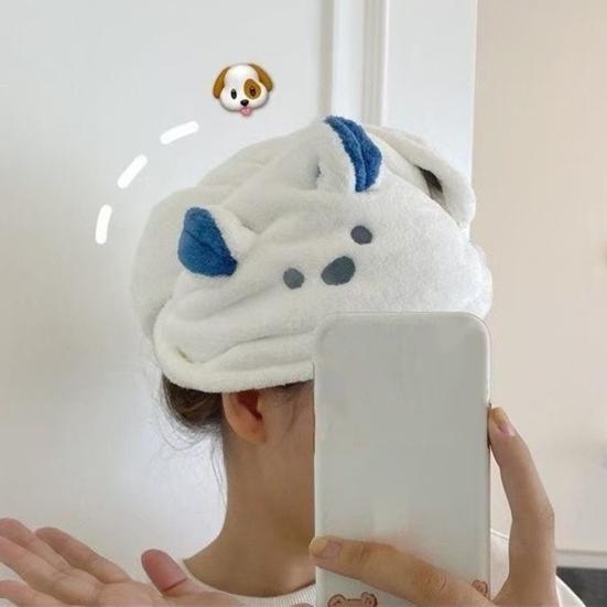Microfiber Hair Wrap Women Koala Hair Drying Towel with Button Absorbent Quick Dry Hair Towel