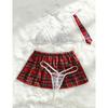 Cosplay Sexy Schoolgirl Style Plaid Uniform Bras Sets Lace Bralette Thong Skirt And Tie-Women Lingerie Bra And Panties Set