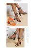 2022 Summer Women's Large Size Sexy Stiletto High Heels - Square Toe Cross-Strap Sandals