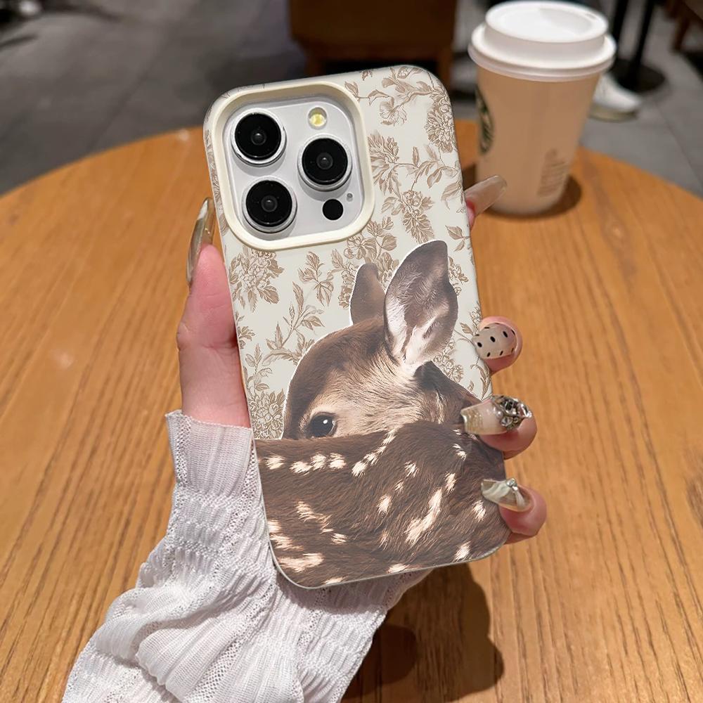 Pattern Deer Phone Case For Samsung S25 S24 S23 Ultra 24FE A56 A55 A53 A54 A34 A16 A35 A36 A26 A05S A06 A07 A15 A17 Cover Cases