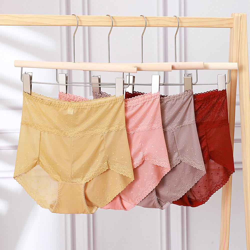 Xiaotianer 1015 High-Waist Lace Panties: Women's Seamless Abdomen and Hip Lifting, Sexy Transparent Design