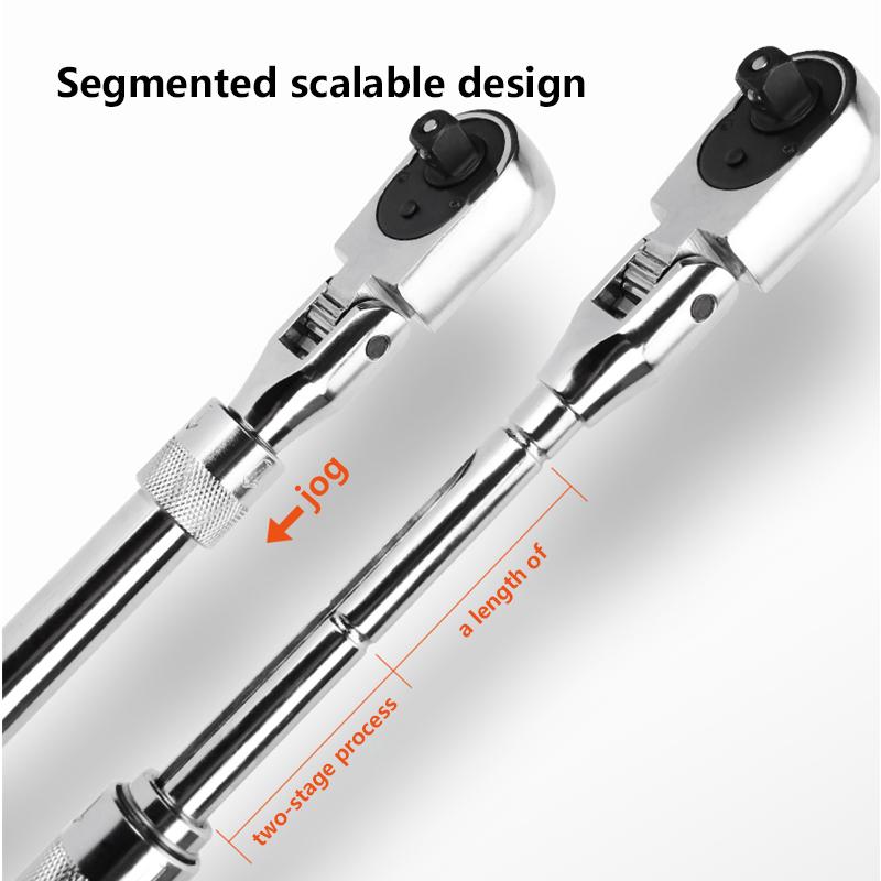 1/4" 3/8" 1/2" 72 Zähne Teleskop-Steckschlüssel Einstellbares Drehmoment Rutschfester Schraubenschlüssel Autoreparaturwerkzeug
