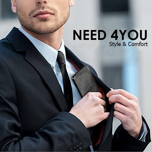 Genuine Leather Wallet For Men RFID Blocking Slim Mens Secure Wallet NEEDIVYOU Creit Card Holder