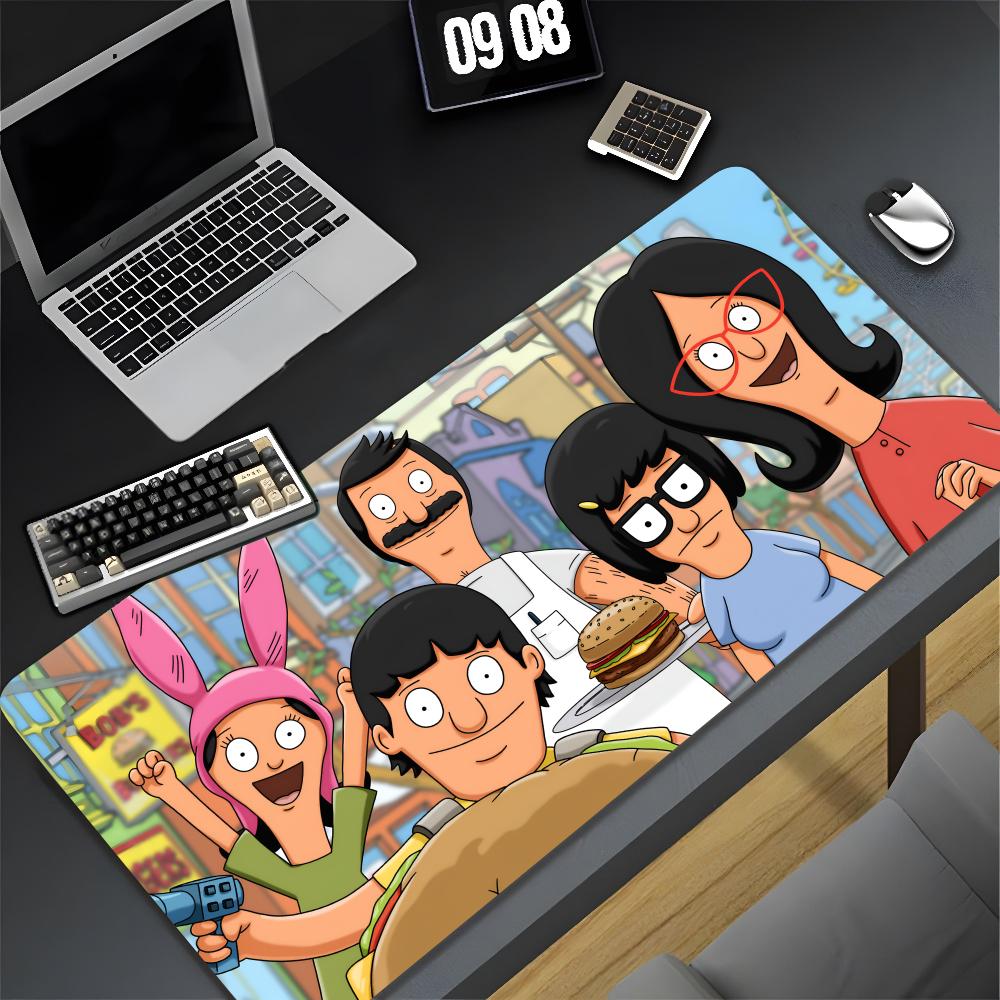 Cartoon B-Bobs Burgers Mouse Pad XXL Gamer Gaming PC Computer Otaku Locking Edge DIY Customized Photo Laptop Notebook Desk Mat