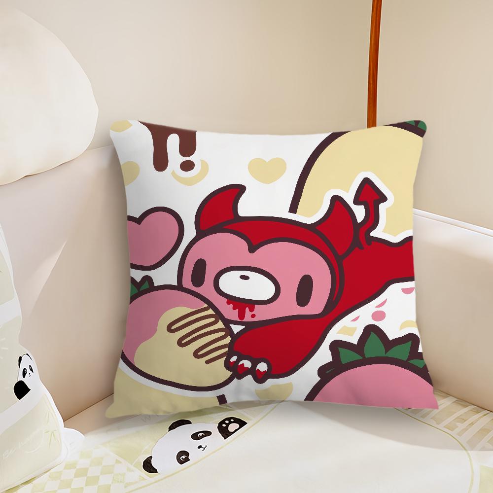 GGloomys Bear Cartoon cushion cover Pillow Case Plush Fabric Soft Double Sided Print Sofa Cushion Cover Throw Pillow Covers