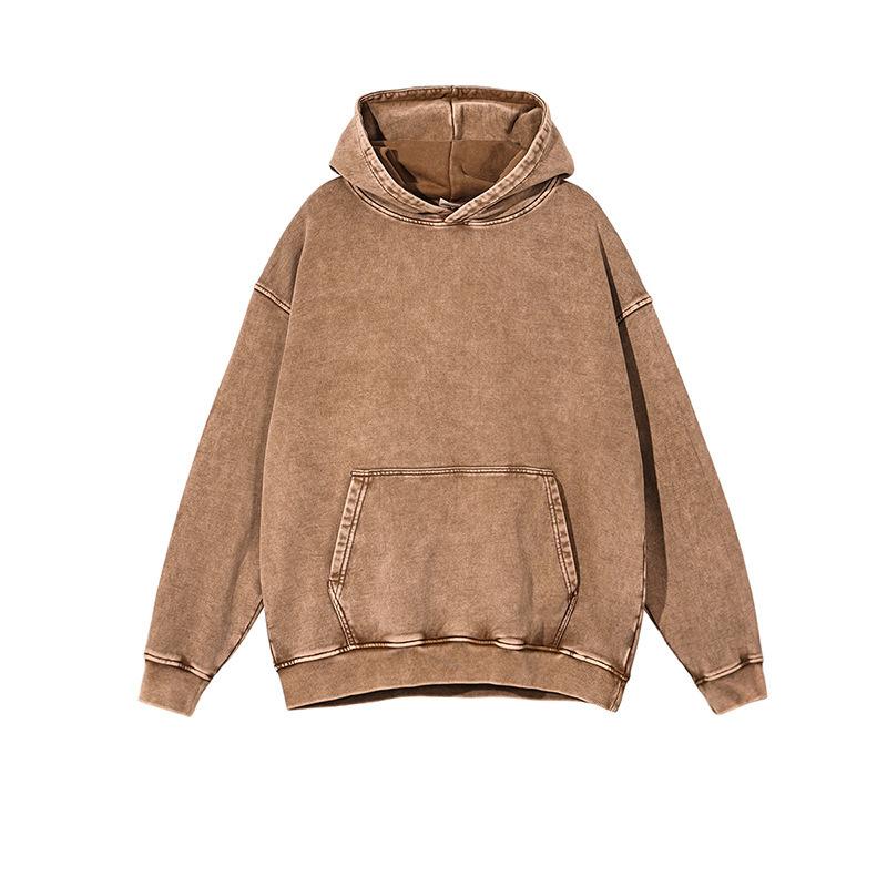 Autumn and Winter Solid Color Hooded Sweater Men's and Women's Hip-hop Pullover Casual Sports Top Large Size Loose Men's Coat