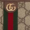 Gucci Ophidia Presbyopia Logo Striped Web Canvas Patch Leather Card Holder Card Holder Unisex Couple Style Ebony/Brown