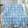 Blue Pattern Throw Soft Flannel AC Blanket Lightweight Summer Nap Throw Cozy Blanket for Sofa Bed Travel Home