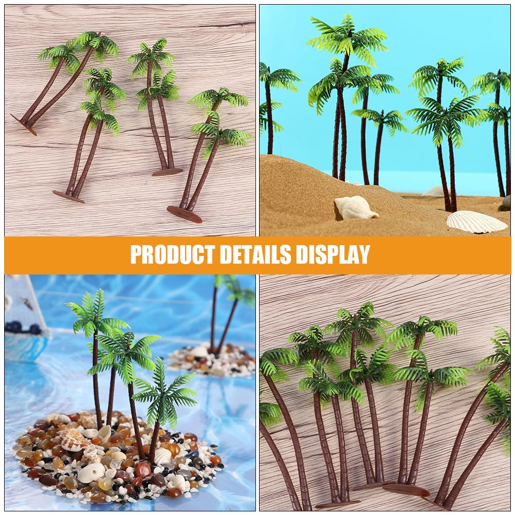 TOYMYTOY Conjunto de Modelos de Palmeira e Coqueiro Artificiais em Miniatura para Micro Perfeito para Decorações de Aquário e Terrário 15 Peças de Árvores, Plástico,