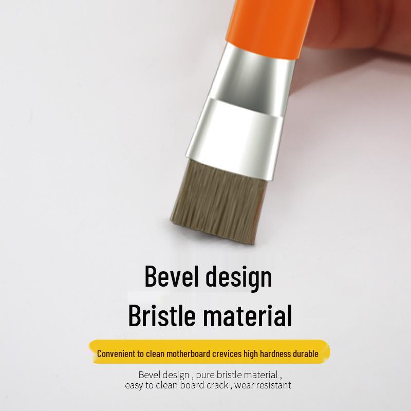 B&R Double-Headed Anti-Static Cleaning Brush for Motherboards and ICs with Hard Bristles and Steel Wire.