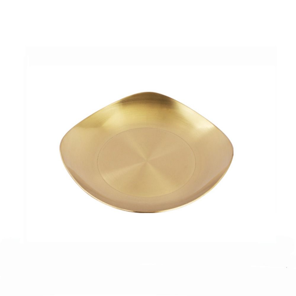 Square Stainless Steel Seasoning Dish  Korean Barbecue   Pickle Bone Dish Brushed Metal Mirror Plate Storage Tray