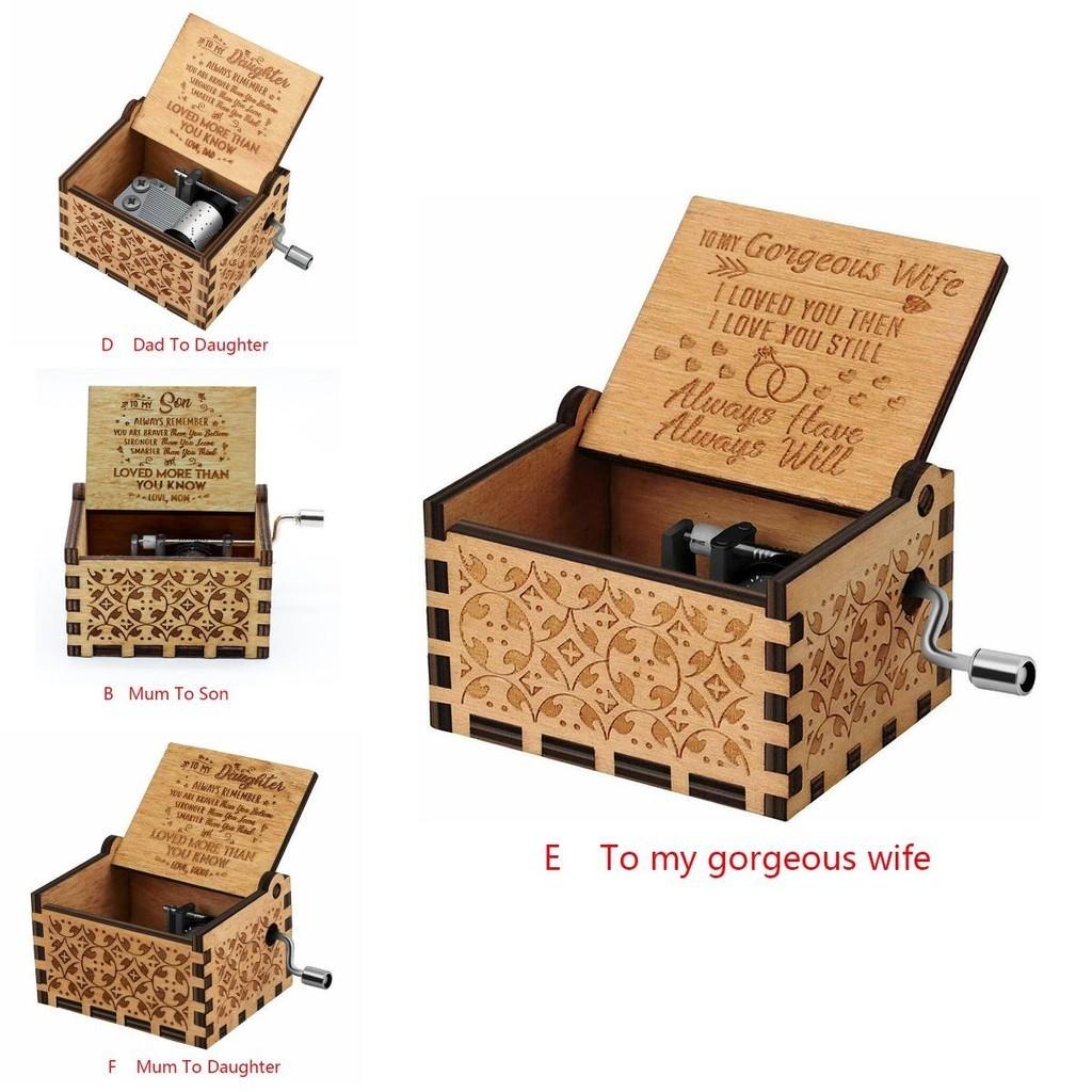 Exquisite Wooden Music Box For Mom/dad To Daughter Heartwarming You Are My Sunshine Keepsake