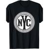 European Sizes Men'S Bronx NYC Graphic T-Shirt - Black with Gray Circle & Bold Bronx New York Lettering - Lightweight Urban Streetwear Crewneck