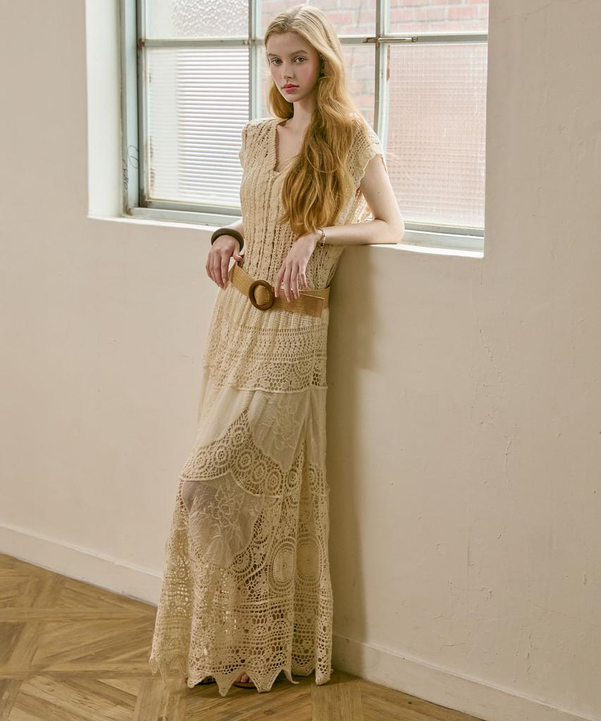 Bikini Bender Cesaria Crochet Lace Long Skirt