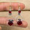 Bijoux en grenat rouge, boucles d'oreilles en argent sterling massif 925, boucles d'oreilles en pierres précieuses faites à la main pour le Memorial Day