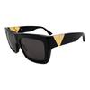 Used Sunglasses Square Frame BV1178S Black Gold Hardware BOTTEGA VENETA