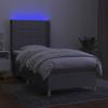 Exclusive House - LED Bed Slat Base Mattress Light Gray 90x190cm Fabric