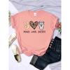 Peace Love Coffee Prints Women Tshirts Cotton High Quality T-Shirts Brand Breathable Tees Shirts Street O-Neck Tshirt For Women