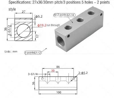 Air Manifold Distributor 1/2" 1/4" Pneumatic Quick Plug In Connector Hose Aluminum Block Splitter 2 3 4 5 6 7 8 9 10 Way