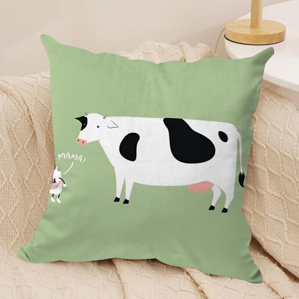 Cow Cartoon Fashion Cushion Cover Soft Plush Throw Pillow Cover DoubleSided Decorative Cushion Case Sofa Bedroom Home Decor