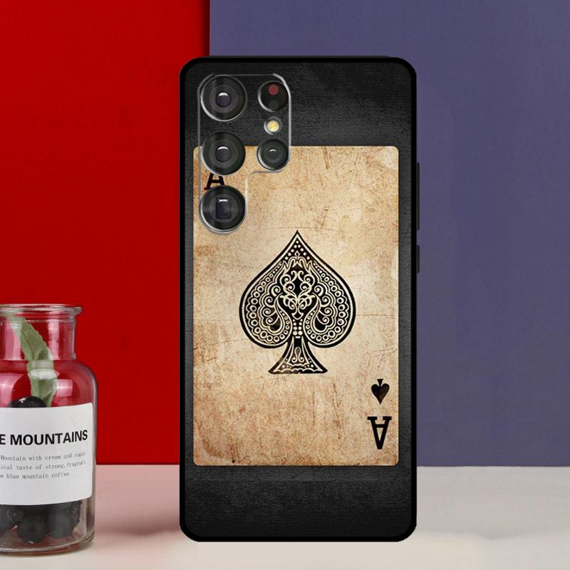 Ace of spades Poker Card Funda Case For Samsung Galaxy S25 Ultra S9 S10 S20 S21 S22 Plus S23 FE S24 Ultra Phone Cover