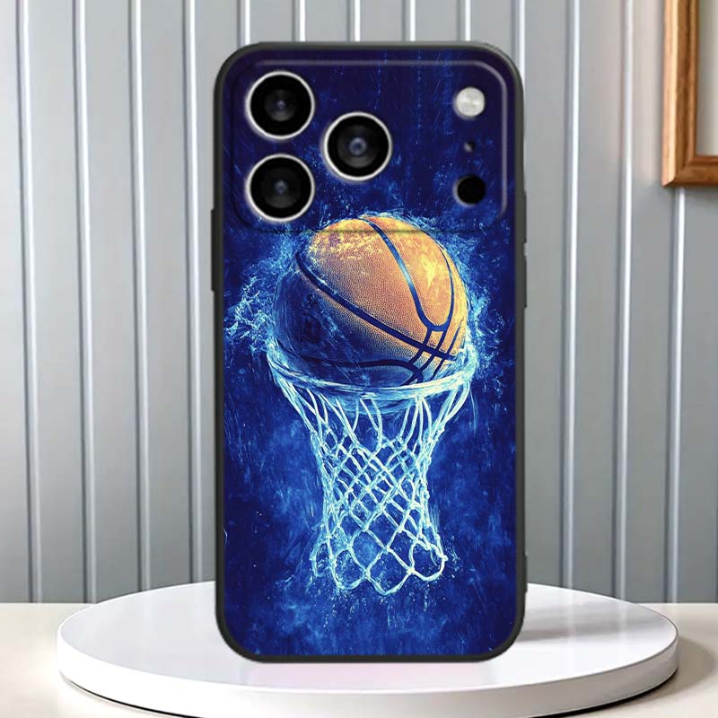 Sports Basketball Cool For Apple iPhone 17 16 16E 15 14 13 12 11 Pro Max Plus Black Soft Silicone Phone Case