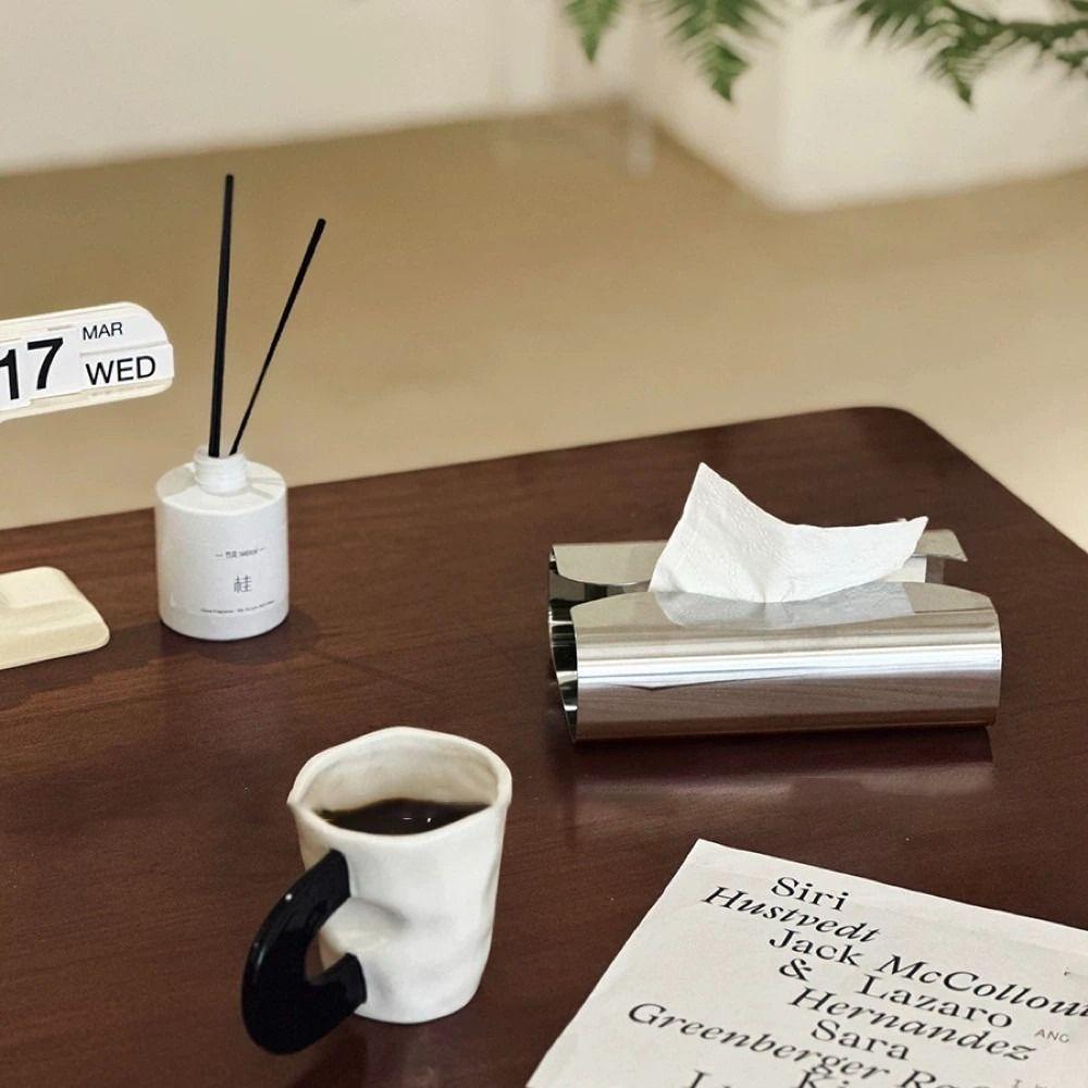 Stainless Steel Tissue Case Mirror Surface Napkin Box Elegant Mirror Napkin Holder  Kitchen Use