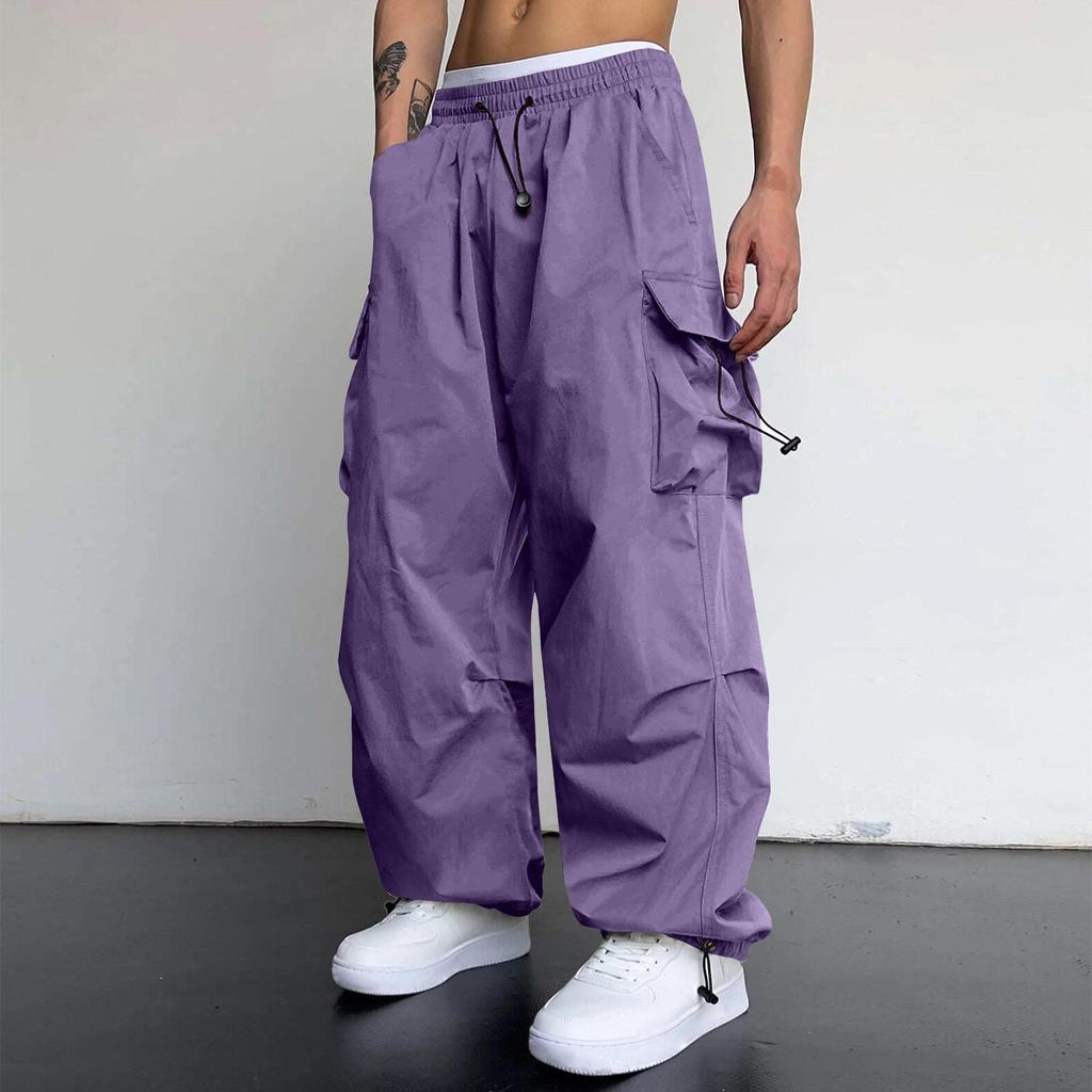 Hoge Taille Parachute Werkbroek Joggingbroek voor Mannen Losse Casual Joggingbroek voor Dagelijks Casual Gebruik en Buitensporten