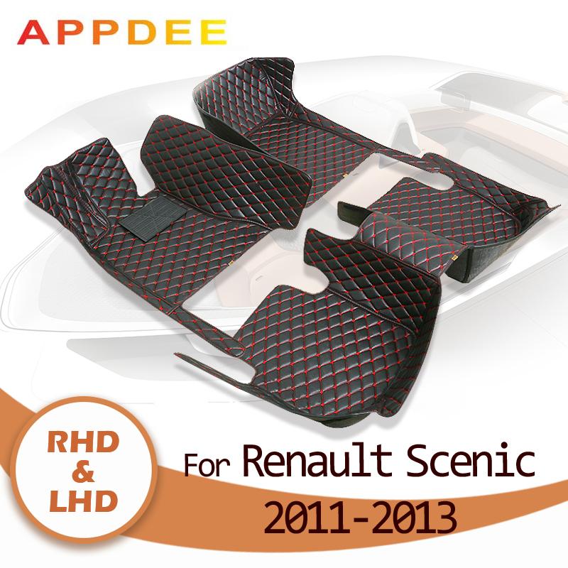 APPDEE Car Floor Mats for Renault Scenic(FIVE SEAT) 2011 2012 2013 Custom Auto Foot Pads Automobile Carpet