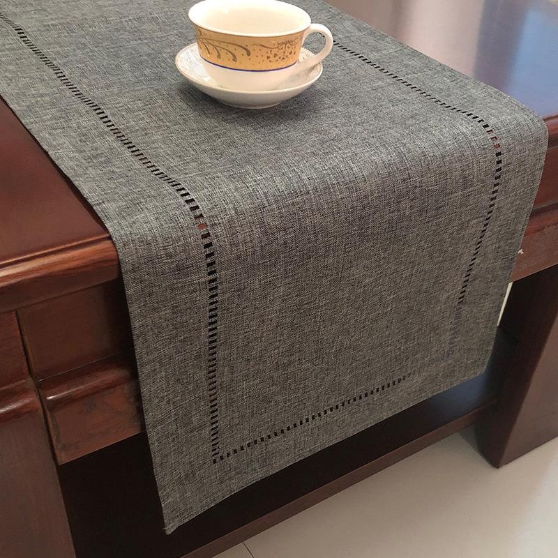 Basic Linen Style Table Runner 2 Size Long Kitchen Dining Table Runner Tablecloth for Party Holiday Weeding Table Decor JAF108