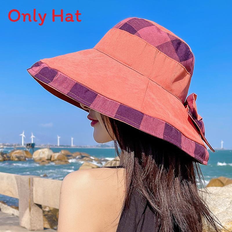 Cappello da sole Patchwork in Cotone con Ampia Visiera per Spiaggia Estiva e Attività all'Aperto