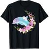 Dolphin Flower Floral T-Shirt(1)