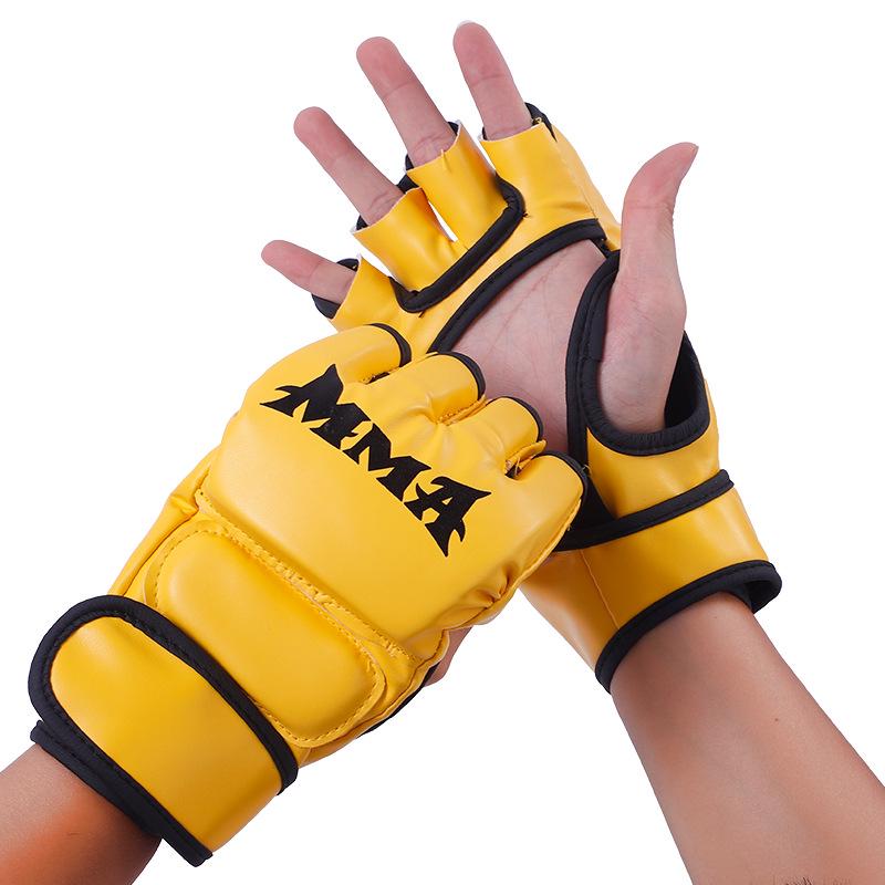 Adult & Youth Half-Finger MMA Boxing Gloves for Sanda, Muay Thai, UFC, and Training