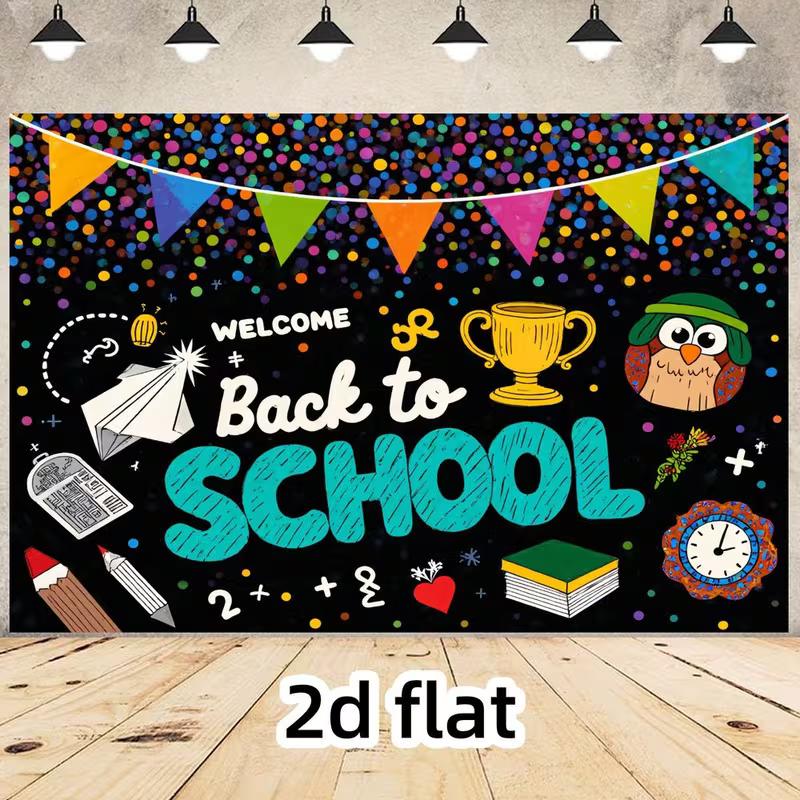 2D Back To School Owl Photo Backdrop Classroom Decor Cloth