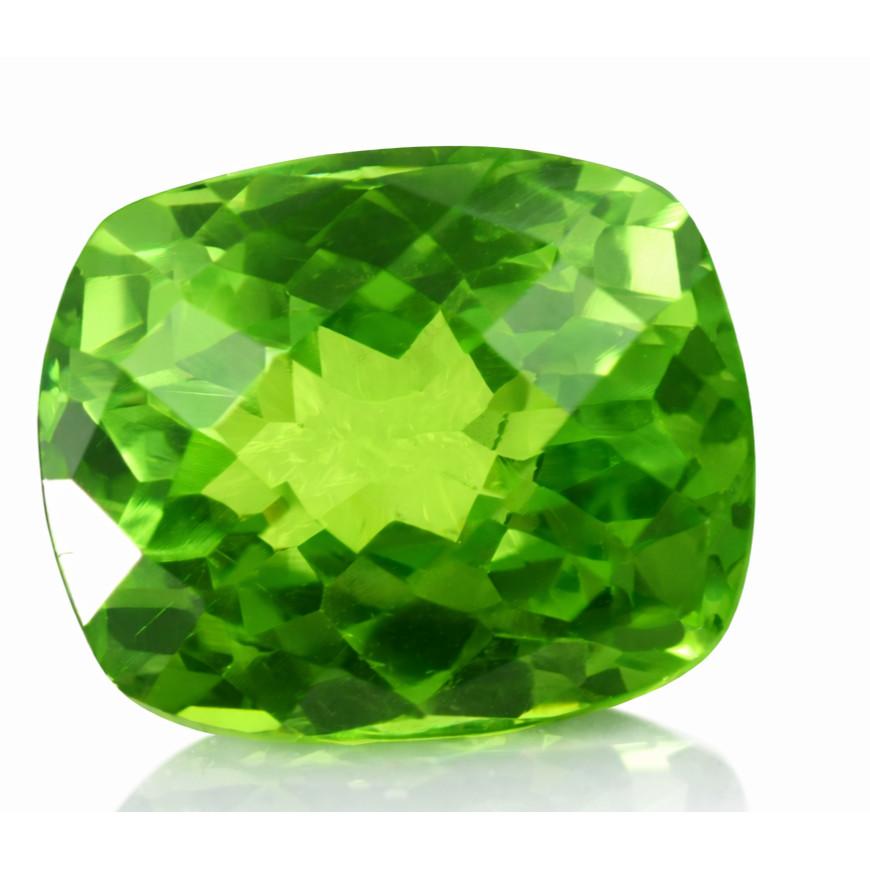 Rare Green Peridot 11.95 Ct Natural   Cushion Cut Loose Gemstone