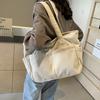 Damen Lässige Cord-Tragetasche Gestreifte Umhängetasche mit festen Trägern Reißverschluss Große Kapazität Handtasche für tägliche Ausflüge und Einkaufen
