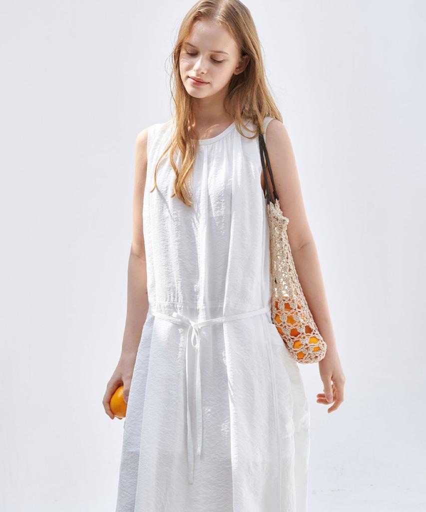 Marop 7106 Sleeveless Long Dress (White)